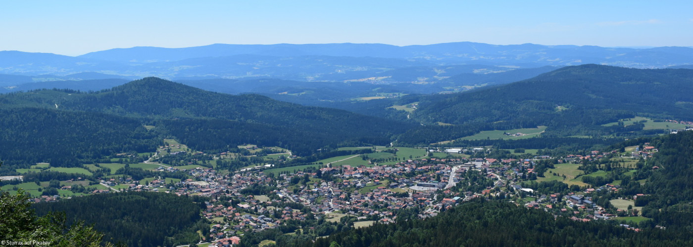 Blick vom Silberberg auf Bodenmais