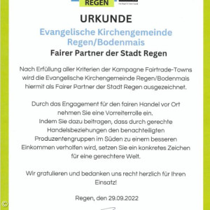 Fairtraide-urkunde