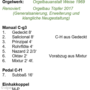 Informationen zur Orgel