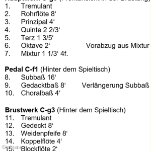 Informationen zur Orgel
